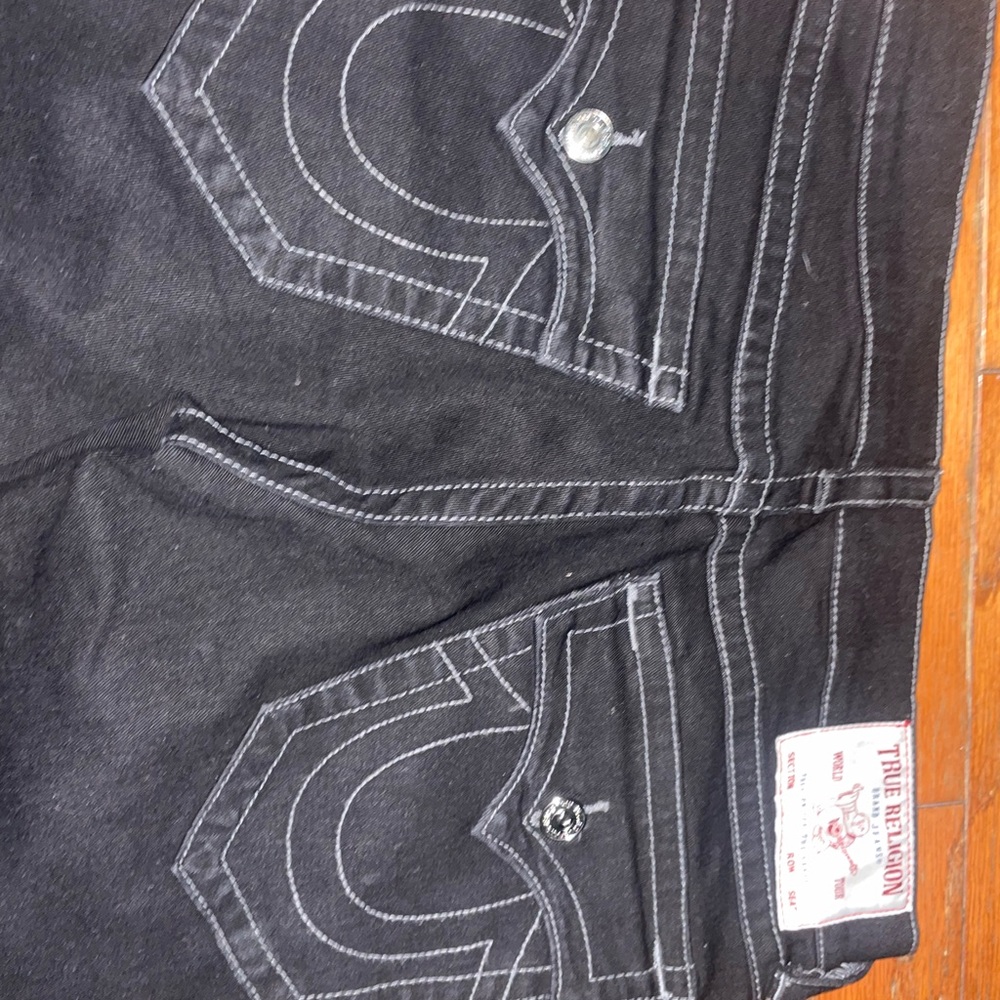True Religion Black Straight Jeans